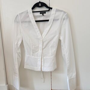 Rag & Bone White V-Neck Blouse